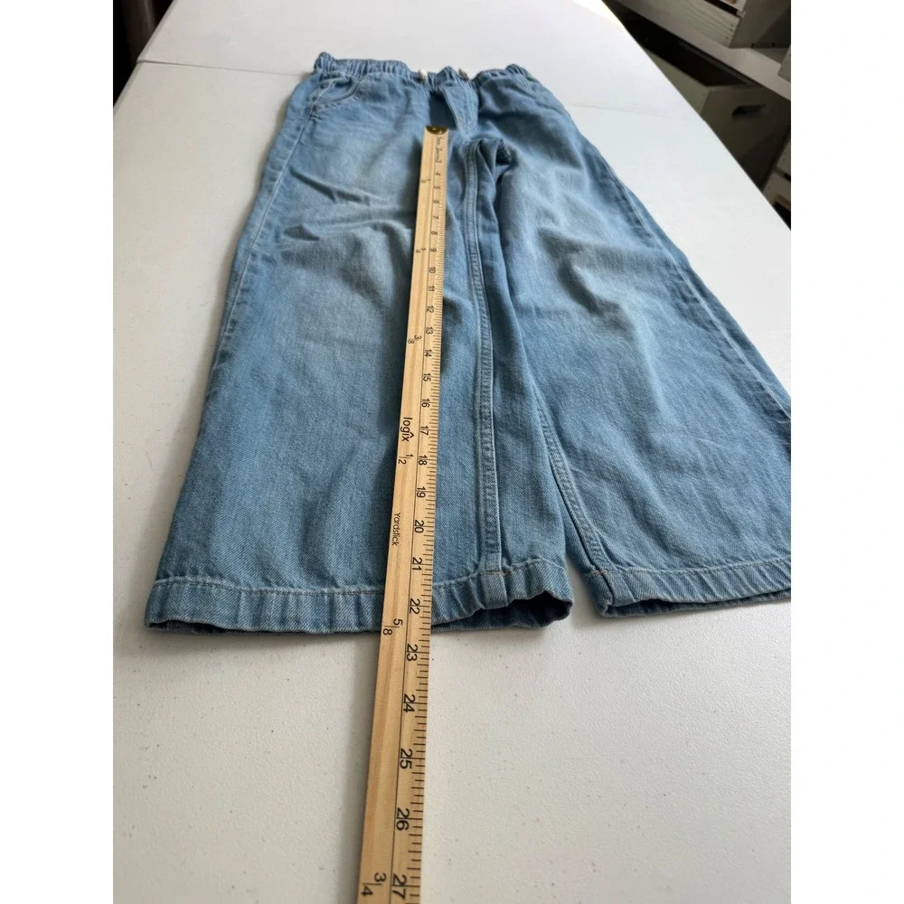 Gap Kids Easy Wide-Leg Pull-On Jeans Medium Wash Blue Denim Size M 130cm